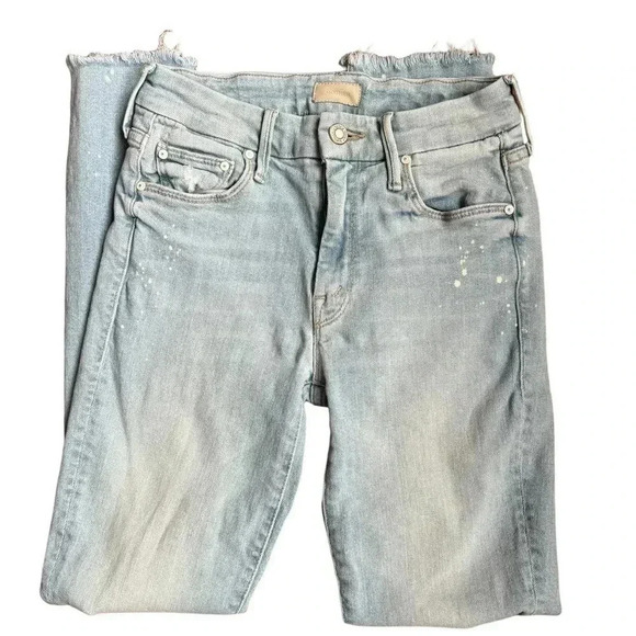 MOTHER Pants - MOTHER The Looker Sacred Slit Ankle Jean in Nice Shot Paint splatter Frayed 24